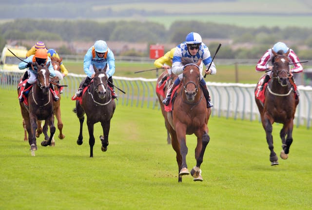 Saint Lawrence, here winning at Redcar, heads to Chantilly on Sunday