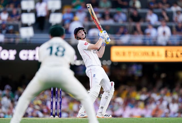 Harry Brook reacts after being dismissed at The Gabba