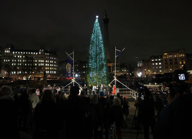 Trafalgar Square Christmas lights