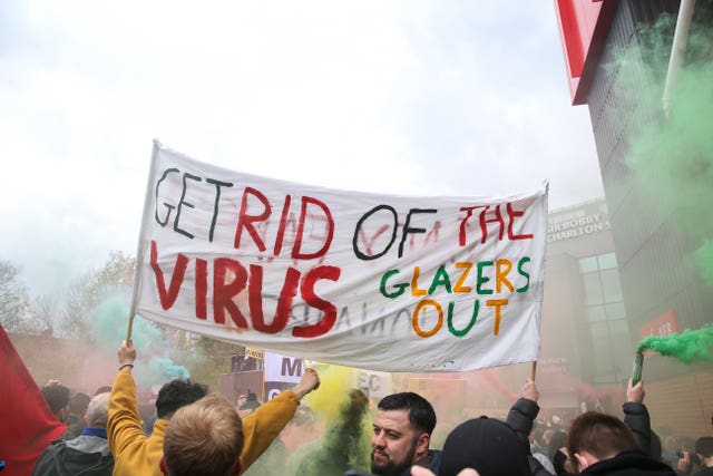 Fans protested against the Glazers' ownership before the match with Liverpool last Sunday