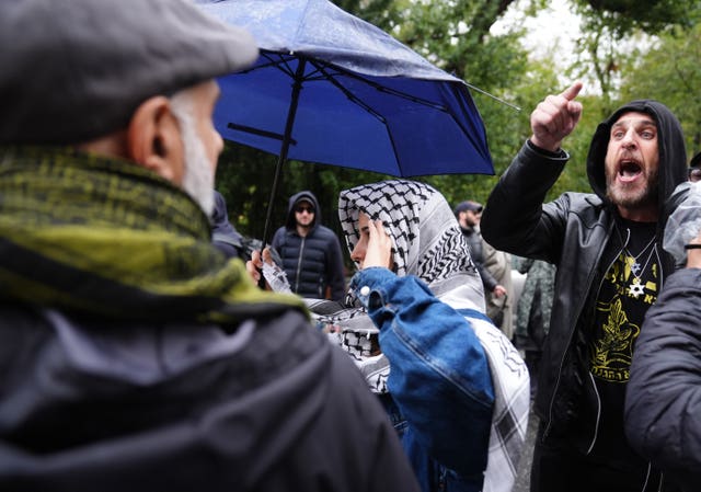 A counter-protester in Russell Square