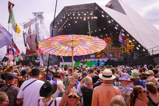 A crowd at Glastonbury Festival 2025