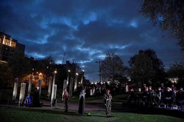The Dawn Service was held at Wellington Arch (Toby Melville/PA)