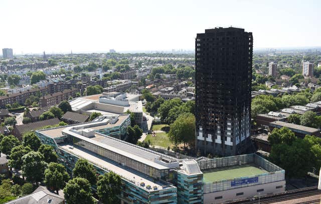 The devastated Grenfell Tower in west London (David Mirzoeff/PA)