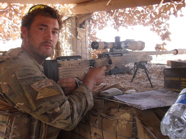 Robert Barnett in military clothing while serving in the Royal Marines