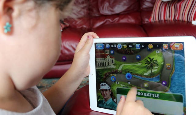 Child using tablet