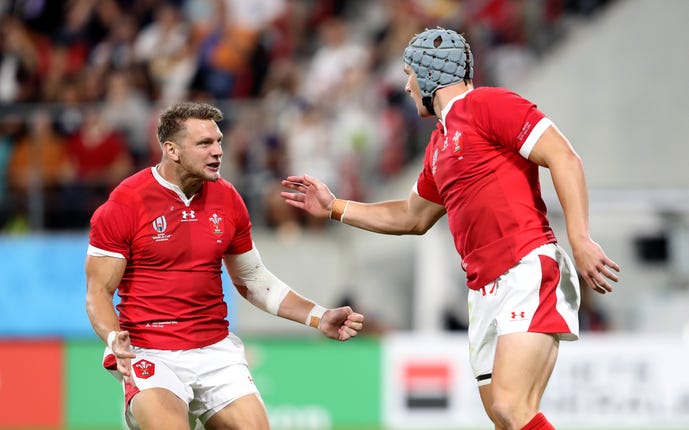 Dan Biggar (left) was forced off during the Australia match