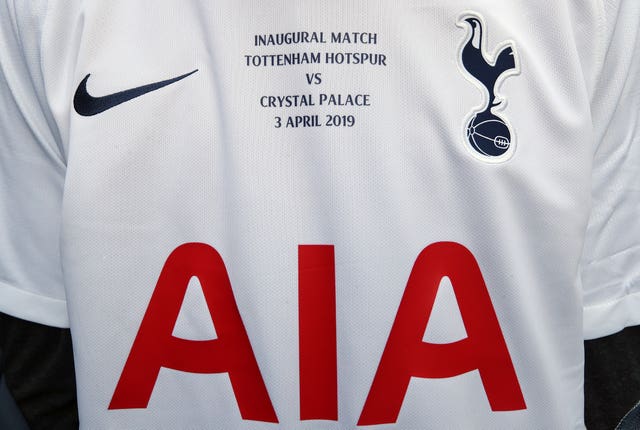 Tottenham's match shirts ahead of the inaugural Premier League match at the Tottenham Hotspur Stadium