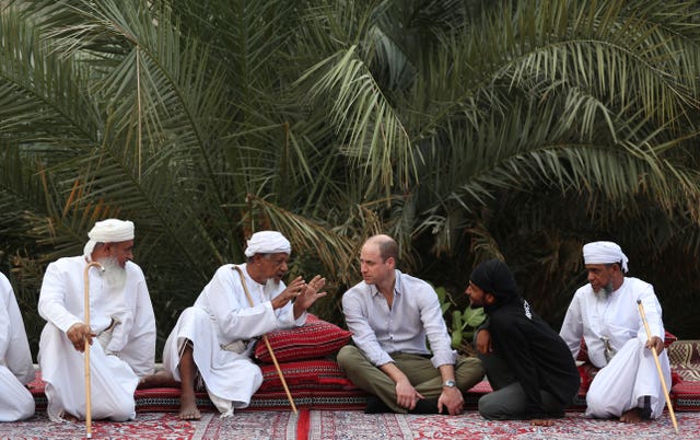 The Duke of Cambridge meeting with village elders