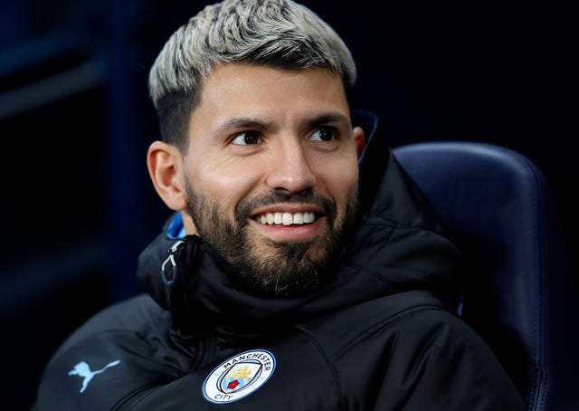 Sergio Aguero in the dugout