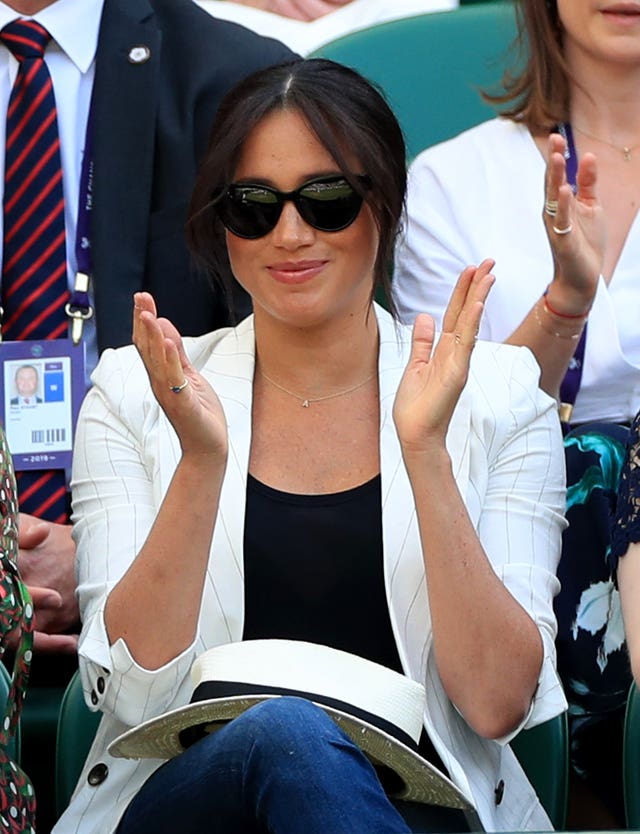 The Duchess of Sussex watches Serena Williams at Wimbledon