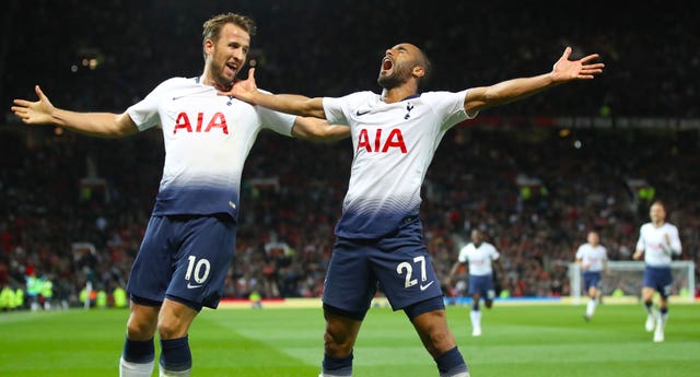 Harry Kane (left) and Lucas Moura (right) scored the goals when Spurs won at Old Trafford in August
