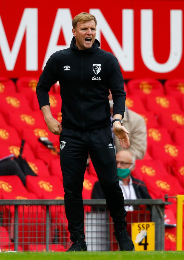 Eddie Howe on the touchline