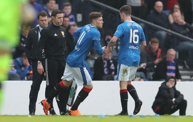Andy Halliday was hauled off after just 41 minutes at Hampden Park