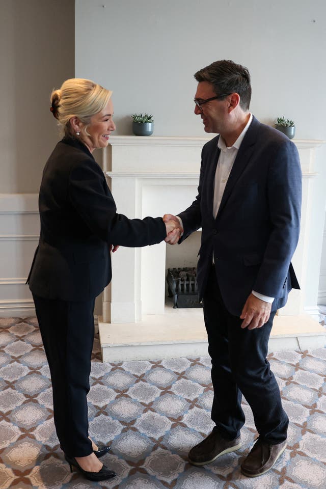 Prime Minister Andy Burnham meets with First Minister Michelle O’Neill in Belfast