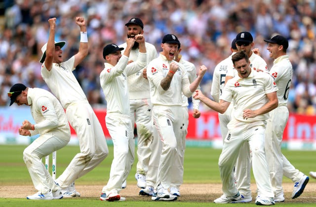 England bowler Chris Woakes, right, celebrates taking the wicket of Australia's Matthew Wade on the opening day of the first Ashes Test at Edgbaston. The hosts suffered at the hands of Steve Smith's sensational batting for much of the series but, despite being unable to reclaim the urn, managed to salvage a 2-2 draw following a 135-run win at the Oval