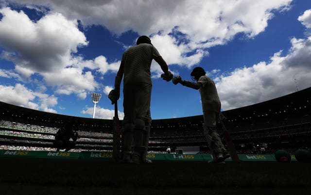 Zak Crawley and Haseeb Hameed heading out to begin England's second innings.