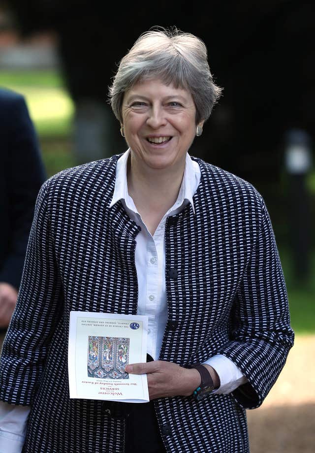 Theresa May attends church (Steve Parsons/PA)