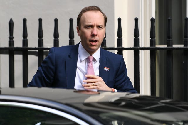 Health Secretary Matt Hancock (Stefan Rousseau/PA)