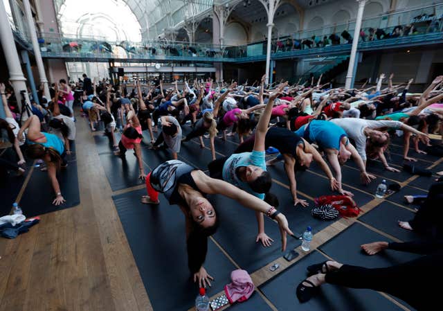 Mass yoga class