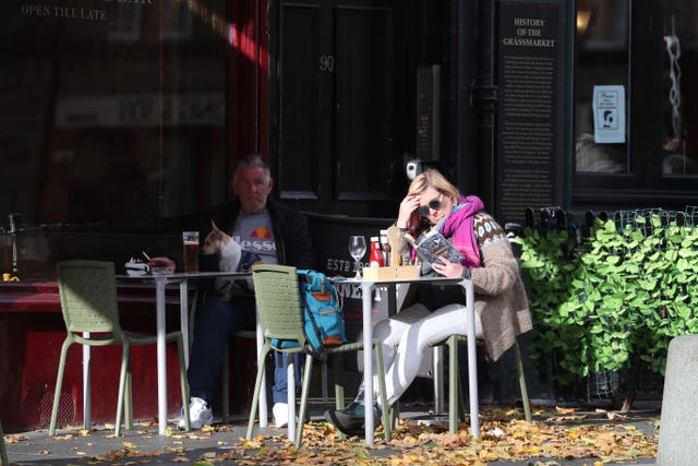 Woman sitting at cafe