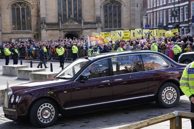 Charles and Camilla arrive at York Minster 