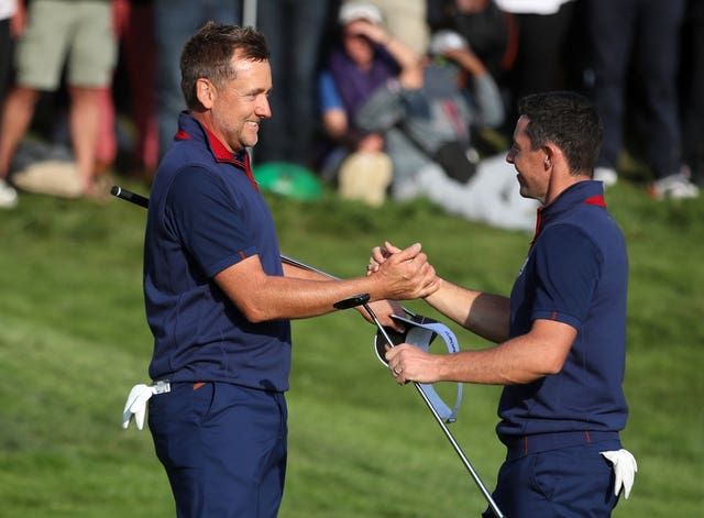 Europe captain Thomas Bjorn made a late decision to pair Ian Poulter (left) and Rory McIlroy together for foursomes.