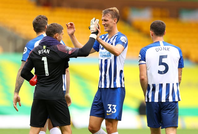 Dan Burn celebrates victory at full-time 