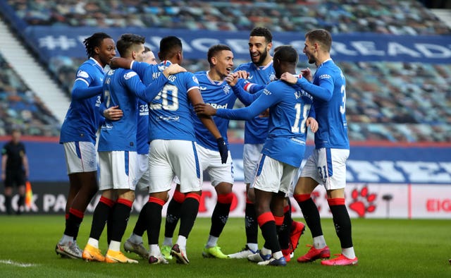 Rangers celebrate a goal