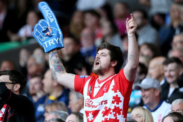 A St Helens fan during the Dacia Magic Weekend in Liverpool 