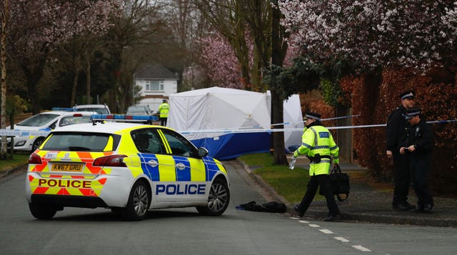 Police at the scene in Gorse Bank Road