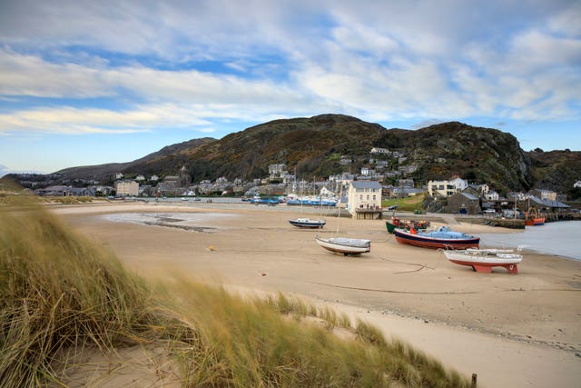 Dinas Oleu in North Wales, viewed from Barmouth Beach