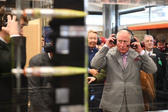 Charles during a visit to the Whittle Laboratory