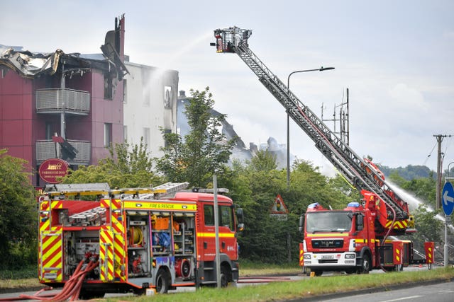 Fire crews at the scene