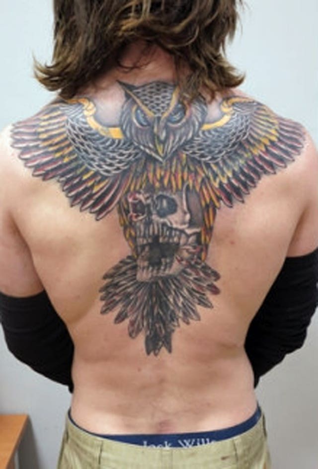 A tattoo on Shane O'Brien's back