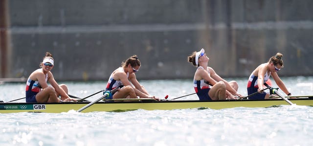 Great Britain's women's four react to missing out on a medal