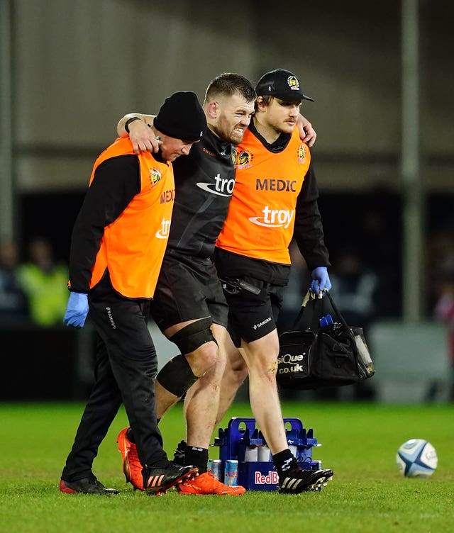 Luke Cowan-Dickie was helped off against Northampton earlier in the month