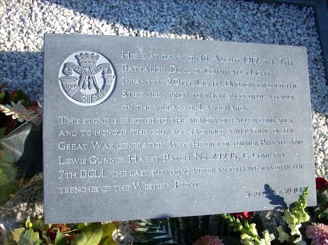 Harry Patch memorial stone