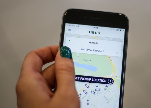 Someone using the Uber app