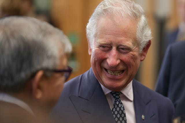 Charles is delighted at the arrival of his baby grandson (Daniel Leal-Olivas/PA)