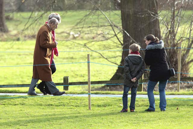 Royal watchers catch a glimpse of the Duke (Aaron Chown/PA)
