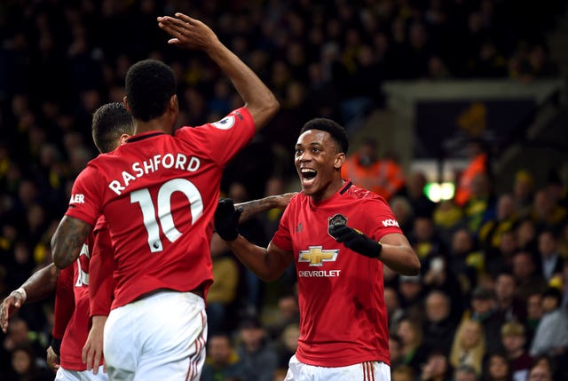 Manchester United's Anthony Martial (right)