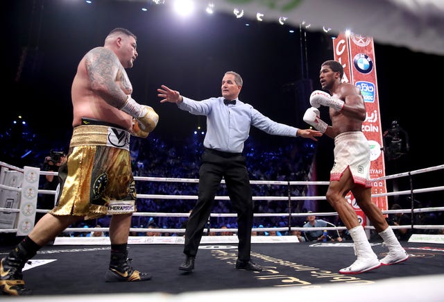 Ruiz was warned by the referee after hitting Joshua on the back of the head