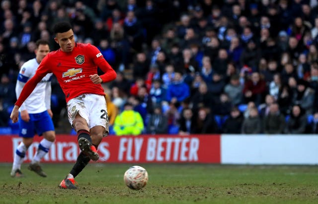 Manchester United’s Mason Greenwood slotted home his 10th goal of the season from the penalty spot