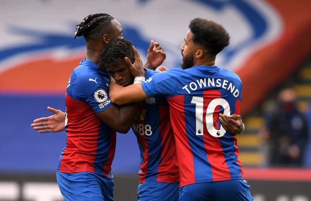 Wilfried Zaha (centre) gave Palace the lead