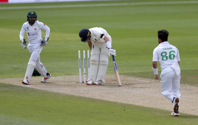 Yasir Shah, right, has dismissed Ollie Pope in his two most recent innings (Alastair Grant/PA)