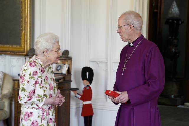 Queen Elizabeth II receives the Archbishop of Canterbury