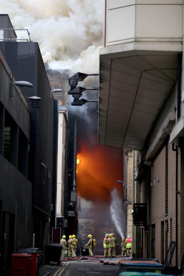 More than 120 firefighters were involved in tackling the blaze on Thursday (Jane Barlow/PA)