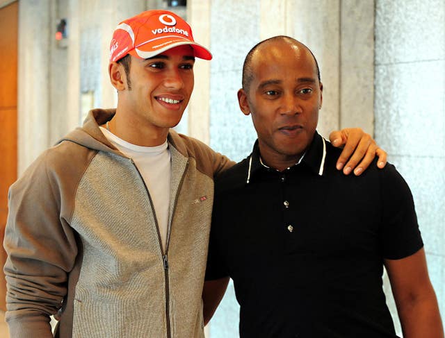 Lewis Hamilton, left, with his father Anthony