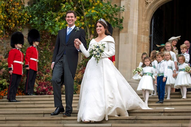 Jack and Eugenie were married in 2018 at St George's Chapel at Windsor Castle.Victoria Jones/PA Wire